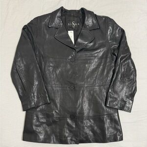 Siena Black Leather Jacket Women's Small (19.5 inch PtP)
